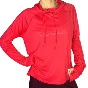 REEBOK Moisture-Wicking‎ Long Sleeve Drawstring Hoodie w/ Reflective Logo